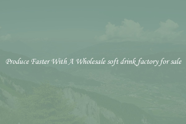 Produce Faster With A Wholesale soft drink factory for sale