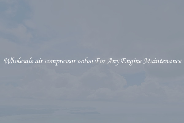 Wholesale air compressor volvo For Any Engine Maintenance