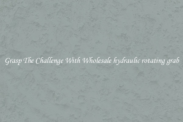 Grasp The Challenge With Wholesale hydraulic rotating grab
