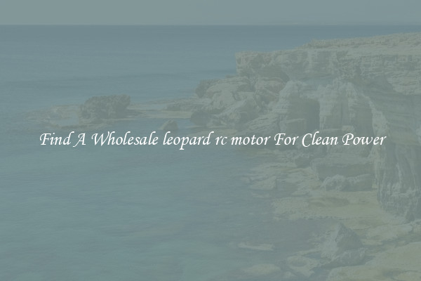 Find A Wholesale leopard rc motor For Clean Power