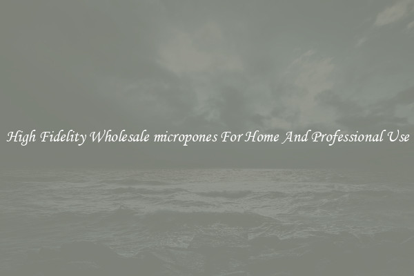 High Fidelity Wholesale micropones For Home And Professional Use