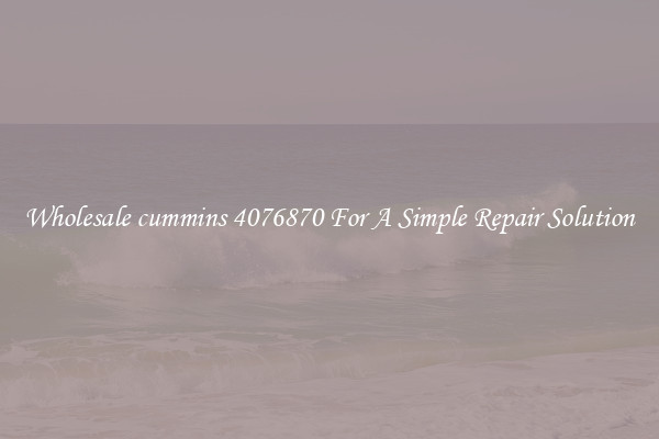 Wholesale cummins 4076870 For A Simple Repair Solution