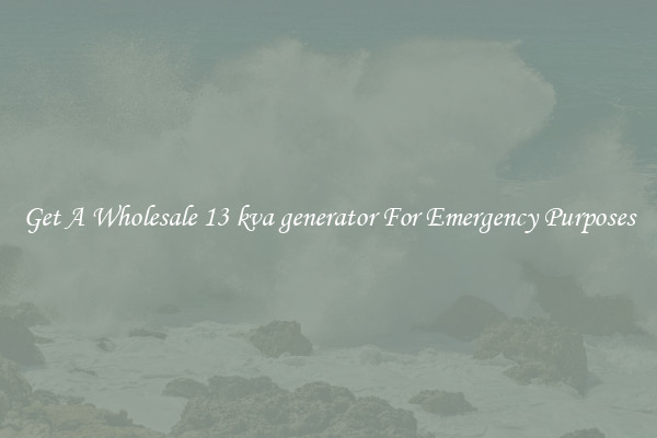Get A Wholesale 13 kva generator For Emergency Purposes